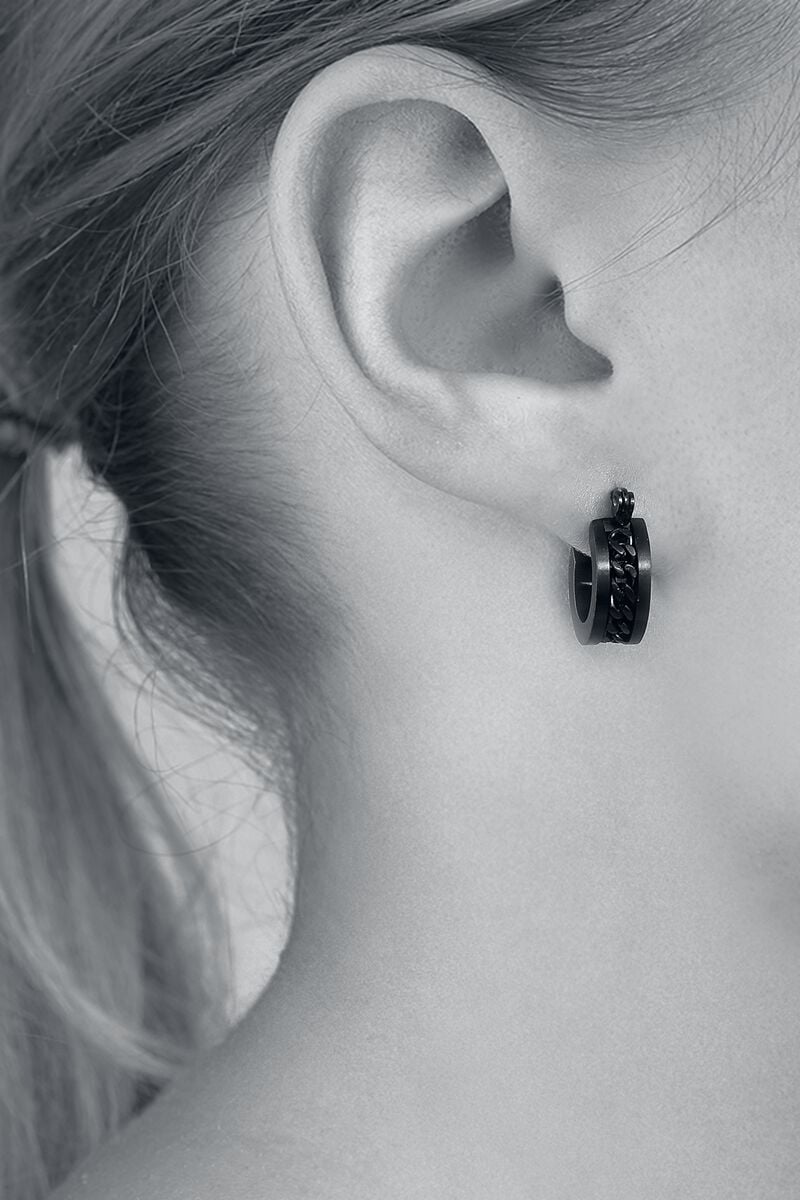 Black Romantic | Orecchino | nero/argento | etNox - EMP