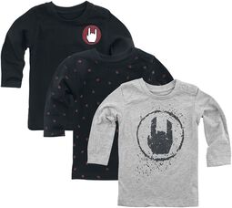 Kids’ set of three grey/black long-sleeved shirts, EMP Stage Collection, Maniche lunghe