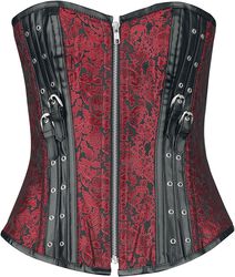 Corset with straps and zip, Gothicana by EMP, Corsetto