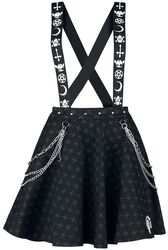 Phat Kandi X Black Blood by Gothicana Rock skirt with suspenders