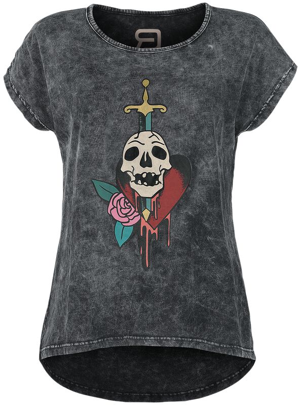 T-shirt with dagger skull print