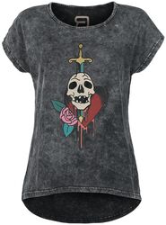 T-shirt with dagger skull print