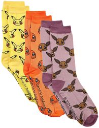 Pikachu Charmander Eevee socks, Pokémon, Calzini