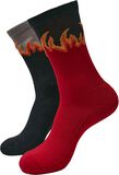 Long Flame Socks 2-Pack, Urban Classics, Calzini