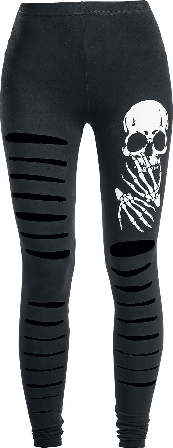Rock Rebel by EMP Unisex Cintura nera con dettaglio teschio 90 cm