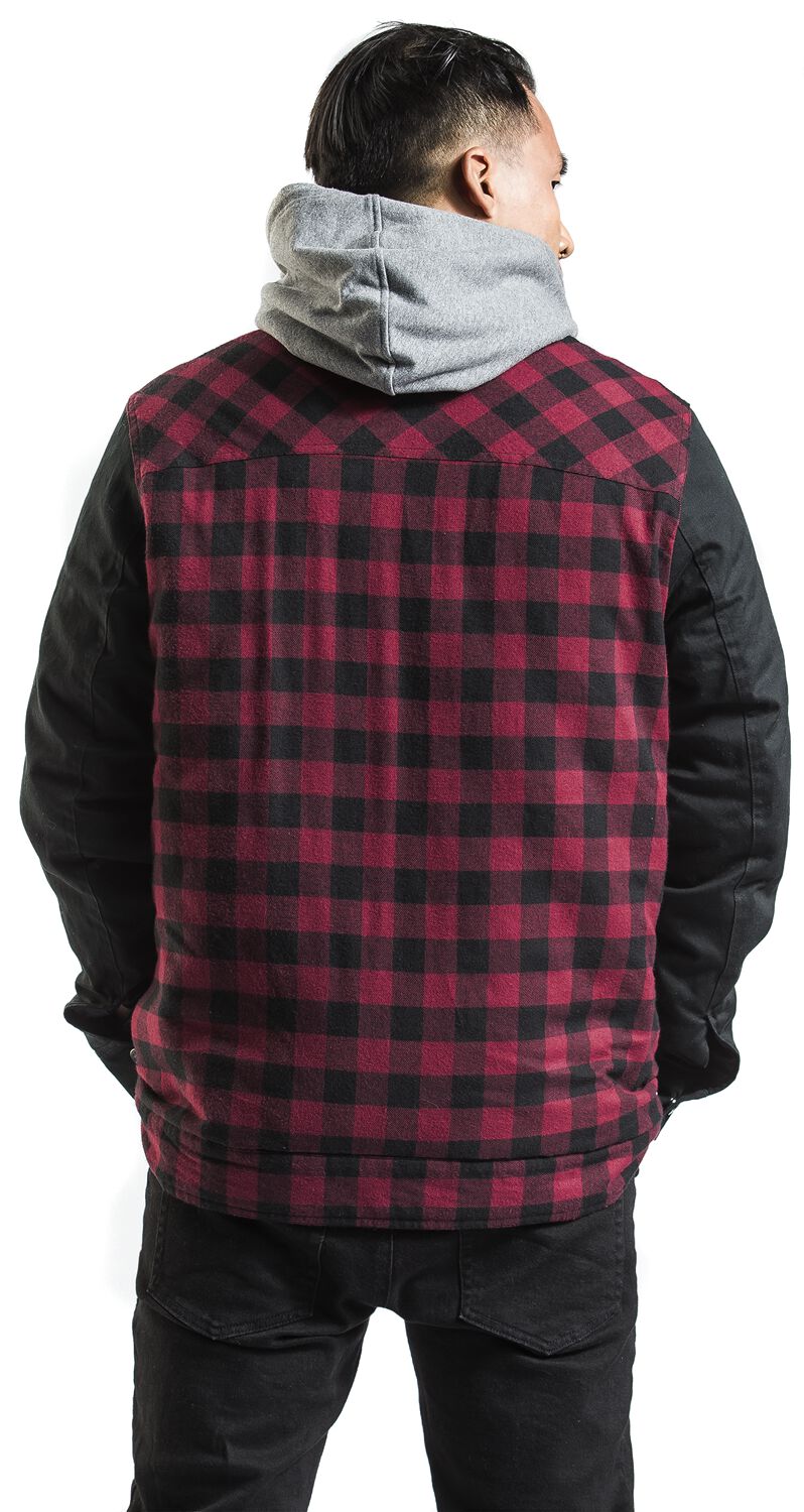 Black/Red Lumberjack Jacket with Black Sleeves RED by EMP Giacca invernale EMP