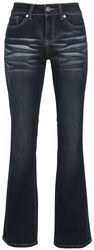 Grace - Dark-Blue Jeans with Wash and Turn-Up, Black Premium by EMP, Jeans