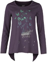 Long-sleeved shirt with galaxy butterfly print, Full Volume by EMP, Maglia Maniche Lunghe