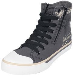 High-cut trainers with print, Rock Rebel by EMP, Sneakers alte