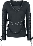 Strapped Longsleeve, Gothicana by EMP, Maglia Maniche Lunghe