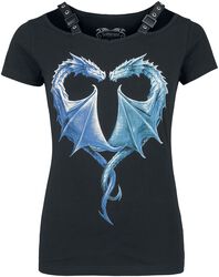 Gothicana X Anne Stokes - Black t-shirt with large dragon front print, Gothicana by EMP, T-Shirt